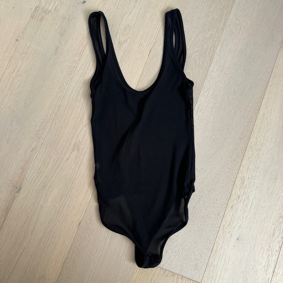 American Apparel mesh see-through bodysuit in black - Picture 2 of 3
